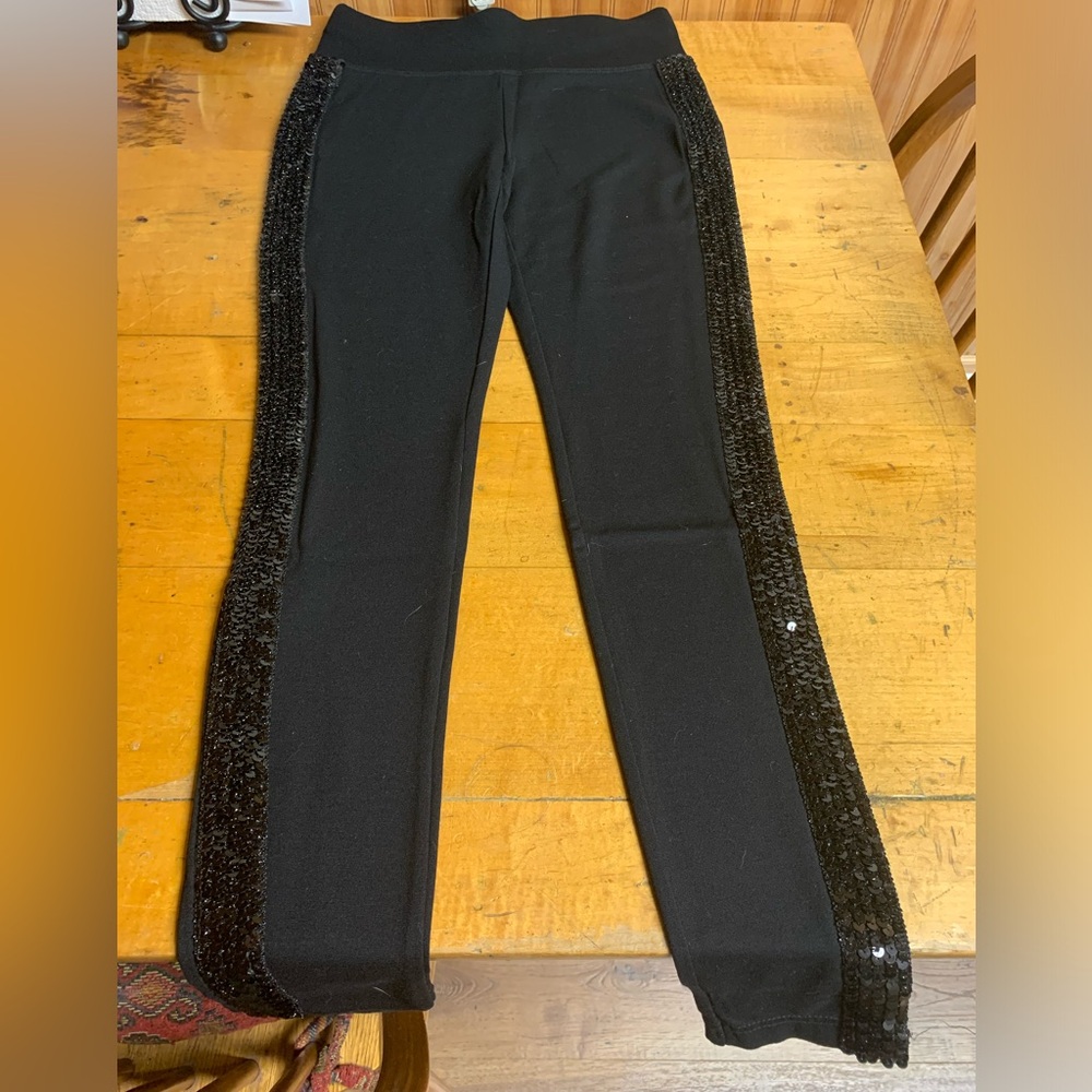 INC tuxedo sequined leggings Black size 2 - Picture 4 of 10